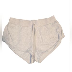 VICTORIA'S SECRET High-Waist Cotton Blend Lounge Shorts - Light Gray SIZE SMALL